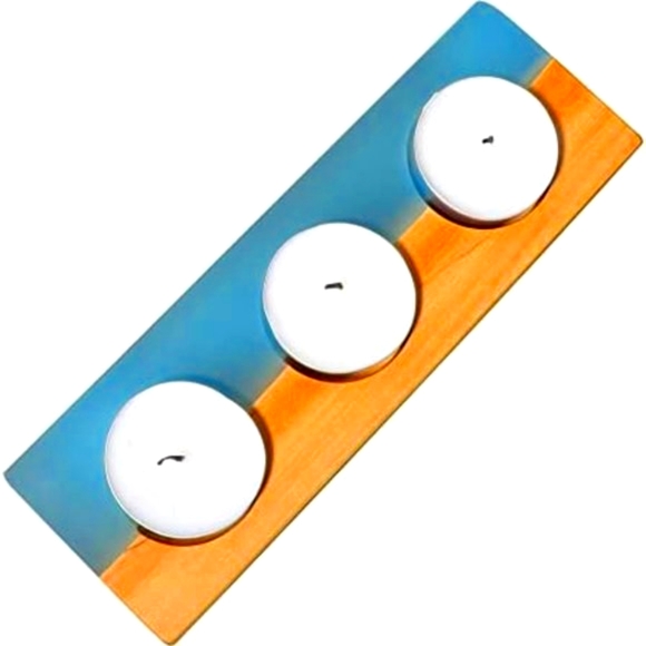 Wood Resin/Epoxy Tea Lights Candle Holder 3 Slot - Picture 11 of 11